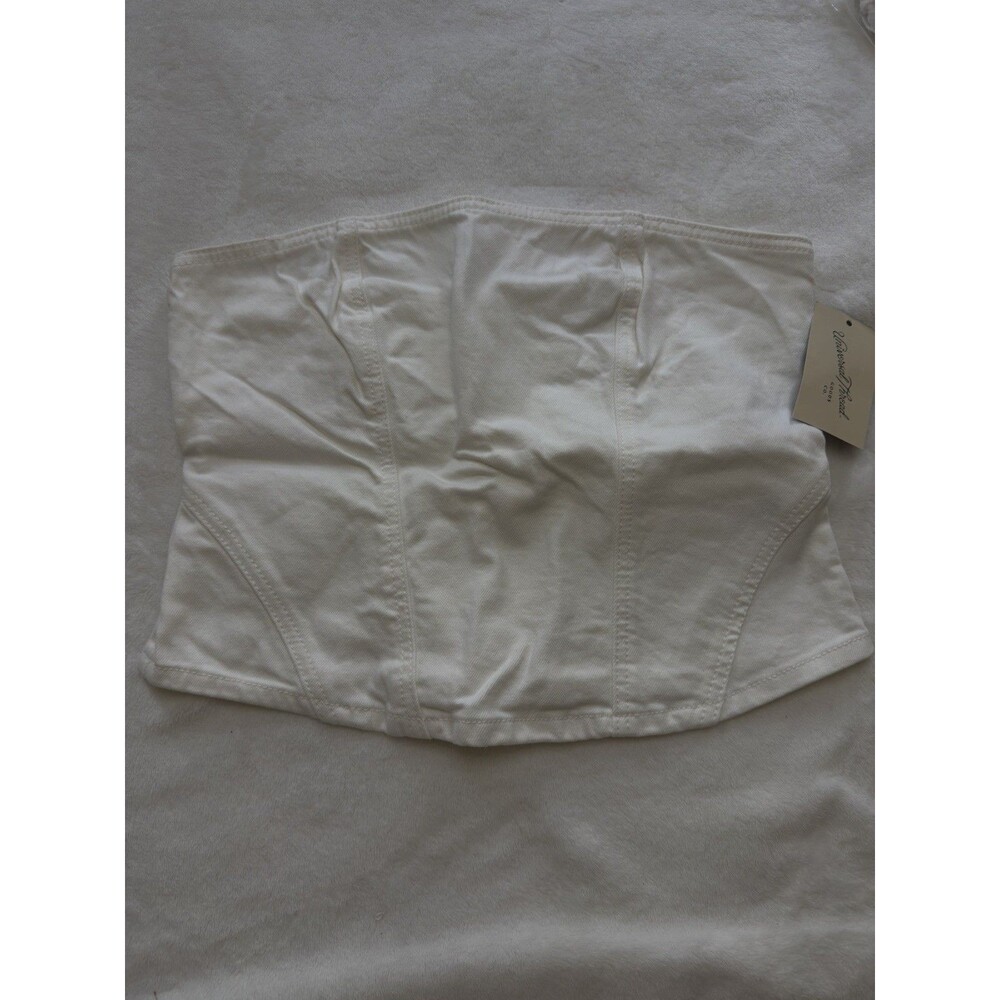 Universal Thread White Strapless Solid Corset Bustier Top Size 8 (M-L)